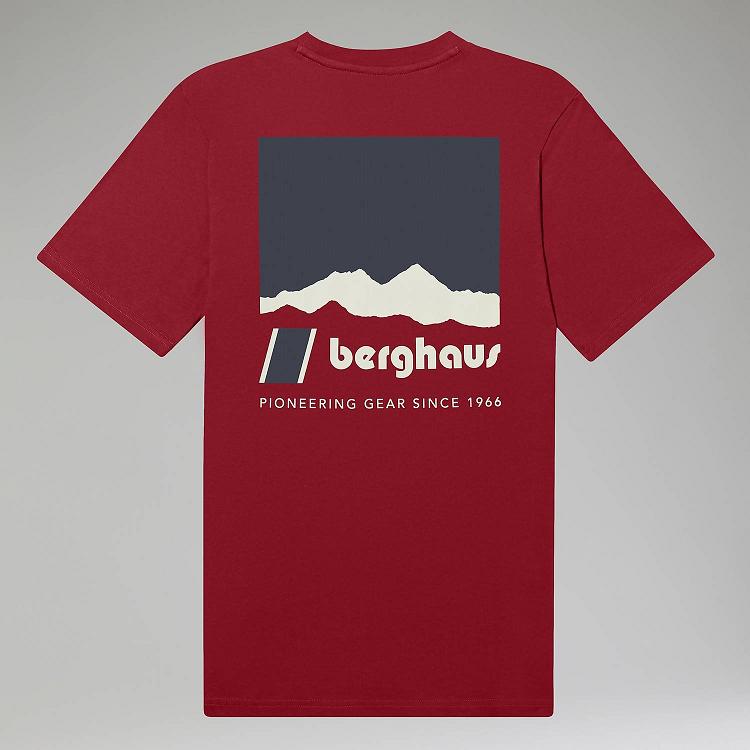 Pánska Tričko Berghaus Skyline Tmavo Červené Slovensko 4908NJUPL